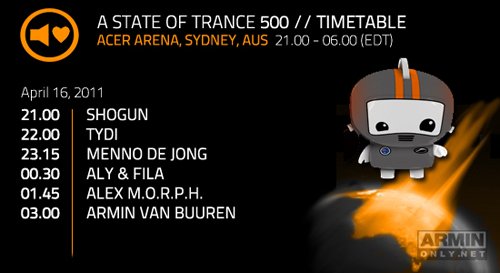 Armin van Buuren - A State of Trance 500 FULL (Sydney, Australia/16.04.2011)