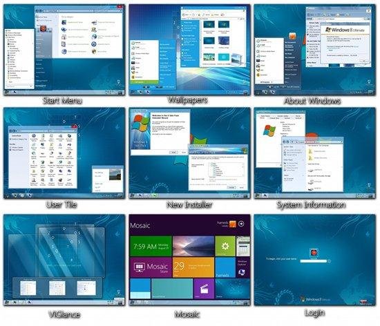Windows 8 Skin Pack 5.0 for Windows 7 / Windows 8 Skin Pack 3.0 Windows XP (2011/32bit/64bit)