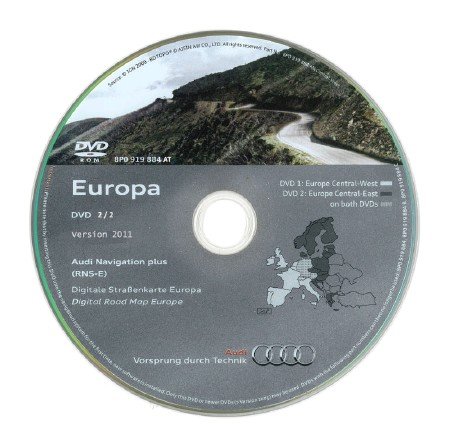 Audi navigation RNS-E [ EAST - CENTRAL EUROPE ( DVD 2 ) 2011 ]