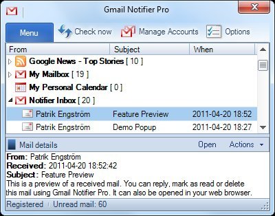 Gmail Notifier 3.3 Pro Portable