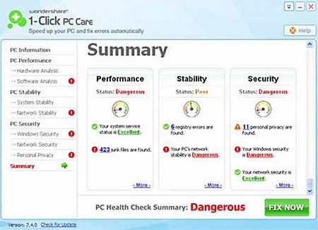 Wondershare 1 Click PC Care v7.5.0 +RU