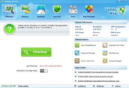 ToolWiz Care 1.0.0.2000 (2012/ML/RUS)