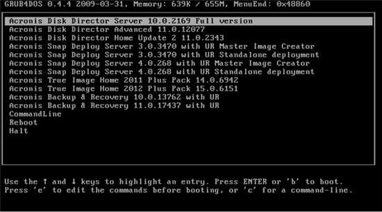 Acronis BootCD 2012 9 in 1 Grub4Dos Edition (05/15/2012) Russian