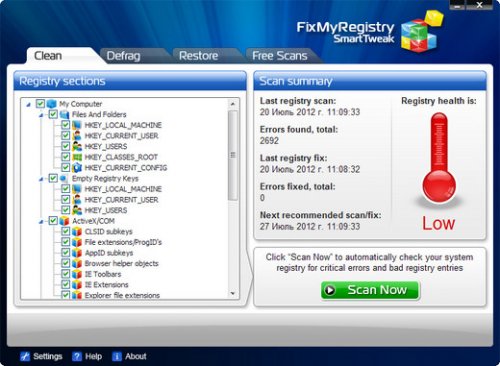 SmartTweak FixMyRegistry 7.0 Build 192