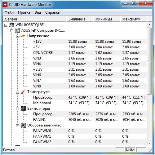 HWMonitor Free 1.20 Russian
