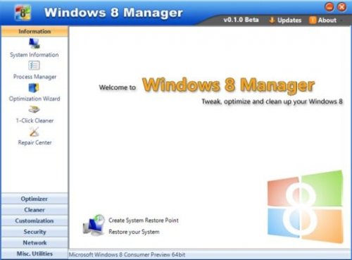 Windows 8 Manager 1.0.0