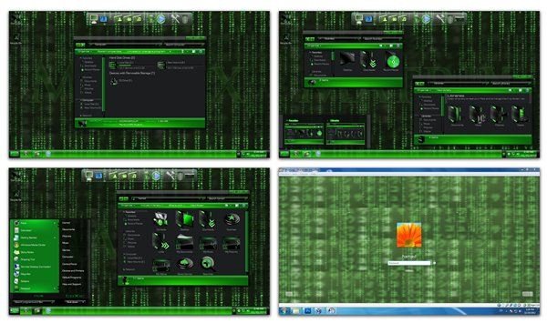 Matrix Skin Pack 1.0 for Windows 7 x86/x64